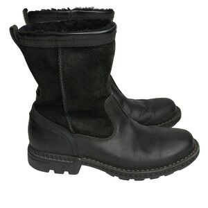 Ugg Hartsville Sheepskin Leather Boots Mens Size 8 Black